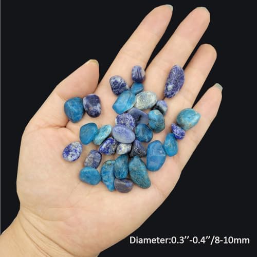 Natural Rough Stones Assorted Crystals Blue Apatite Sodalite Lapis Lazuli for Candle Making Succulent Rocks for Plants Indoor Vase Filler Craft Projects (Blue)