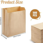 Tenceur 500 Pcs Waxed Sanitary Napkin Disposal Bags 7.5'' x 10'' x 3.5'' Kraft Feminine Hygiene Liner Bag Paper Bags for Commercial Business Personal Restroom Bathroom Janitorial Dispenser