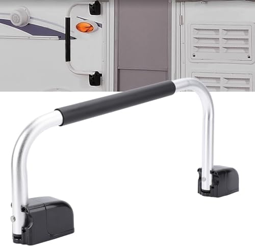 RV Grab Handle, Locking Folding Handle Entry Door Grab Bar, RVs Trailers Wall Mount Handrail Assist, Portable Safety Grip for RV Mobility Accessories
