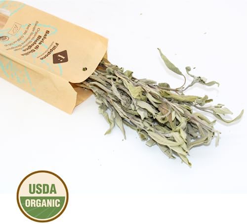 FILIPPONE - Organic Dried Sage, 25 g (0.88 oz) Dried, Fragrant Italian Salvia Branch, Certified USDA Organic, Relaxation, Aromatherapy, and Crafts