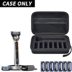 PAIYULE Travel Case Compatible with Gillette Heated Razor for Men, Starter Shave Kit Storage Holder for Blade Refills, Clipper Guards, Charging Dock and Accessories-Black(Box Only)
