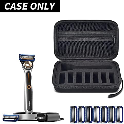 PAIYULE Travel Case Compatible with Gillette Heated Razor for Men, Starter Shave Kit Storage Holder for Blade Refills, Clipper Guards, Charging Dock and Accessories-Black(Box Only)