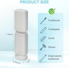 Travel Toothbrush and Toothpaste Case, 2 in 1 Gray Toothbrush Holder and Rinse Cup, Large Capacity Toothbrush Cup with Cover, Portable Toothbrush Holder for Traveling, Camping, Trip - 2PCS