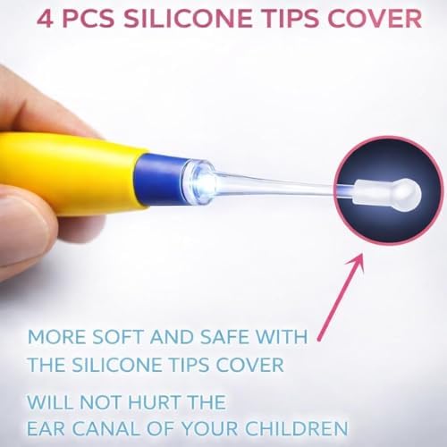 Ear Wax Removal Tool with Led Light for Kids - Toddlers, Infants, Baby and Adult by BonnyEars | Stainless Steel Earwax Remover Kit | Ear Pick Spoon Curette Tweezers Cleaning