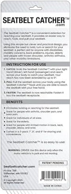 Seatbelt Catcher Seat Belt Aid Grabber - for Elderly & Disabled, Seatbelt Reacher Tool for Seniors with Back, Shoulder, or Elbow Injury, Easy Reach Mobility & Daily Living Aid, 3 Pack, Gray