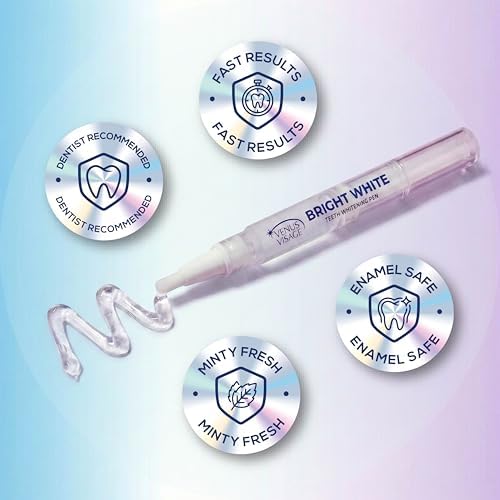 Venus Visage Award Winning Teeth Whitening Pen, 20+ Uses - Teeth whitening Kit Professionally formulated - Best Teeth whitening Gel Pen Teeth Whitener - Low Sensitivity (Mint) (0.07 Fl Oz (Pack of 2))