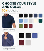 Merino Wool Polo Shirt Men - Anti-Odor 100% Merino Wool Shirts for Men Short Sleeve and Long Sleeve Breathable Polo