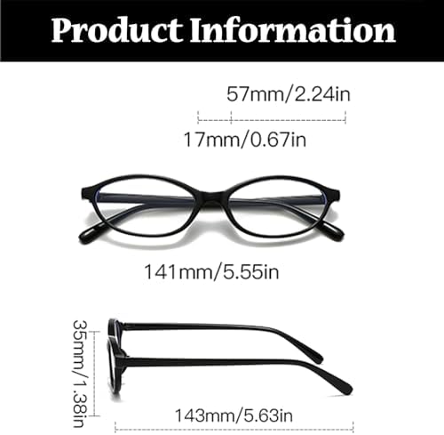 LJCZKA Oval Blue Light Blocking Glasses for Women Men Retro Small Oval Frame Y2K Cat Eye Computer Eyeglasses Clear Lens