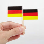 CYPS 100 Pcs Germany Flag German Toothpick Flags, Small Mini Stick Cupcake Toppers German Flags,Country Picks Party Decoration Celebration Cocktail Food Bar Cake Flags