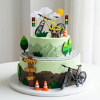 17Pcs Bicycle Cake Toppers Bike Cake Decorations for Bicycle Themed Birthday Party Supplies