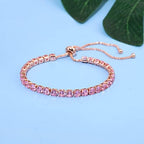 Tennis Bracelets for Women Men Adjustable Charm Link Bracelet 14K Gold Plated Dainty Multicolor Cubic Zircon Bracelets for Teen Girls Crystal Friendship Bracelets Jewelry