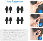 4Pairs Ear Plugs for Sleeping,Soft Silicone Earplugs Noise Cancelling,Black Earplug for Swimming Snoring Concerts Shooting Airplanes.