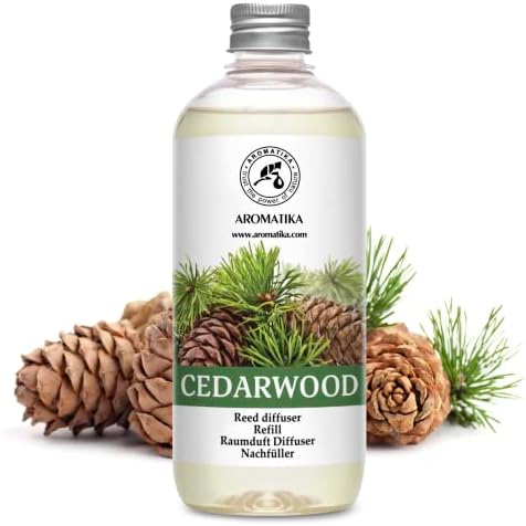 Reed Diffuser Refill Cedarwood 17 Fl Oz (500ml) - Scented Diffuser with Natural Cedarwood Oil - Room Diffuser Refill - Room Freshener - Scented Diffusers - Home Fragrance