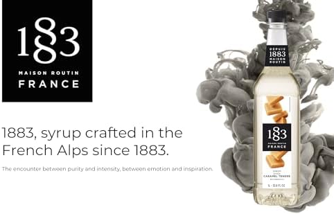 1883 Butterscotch Syrup for Drinks, Made in France, 1 Liter Plastic Bottle