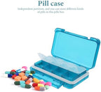 Small Travel Pill Organizer Case, Portable Weekly Organizer with Sealed Compartment, Compact Emerald Medicine Storage Box for Daily and Travel Use