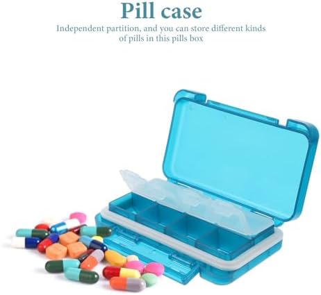 Small Travel Pill Organizer Case, Portable Weekly Organizer with Sealed Compartment, Compact Emerald Medicine Storage Box for Daily and Travel Use