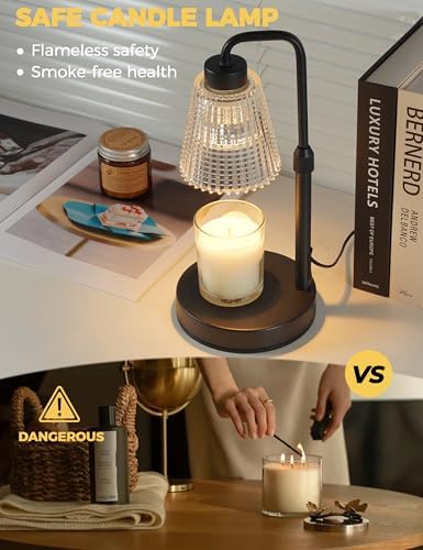 GODONLIF Candle Warmer Lamp with Timer Dimmable, Birthday Gifts for Women Mom, House Warming Gifts New Home Decor, Wax Melt Warmer for Jar Candles with 2 Bulbs