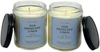 Bath & Body Works Sun Drenched Linen 1-Wick Scented Candle with Natural Essential Oils 7oz - Pack of 2