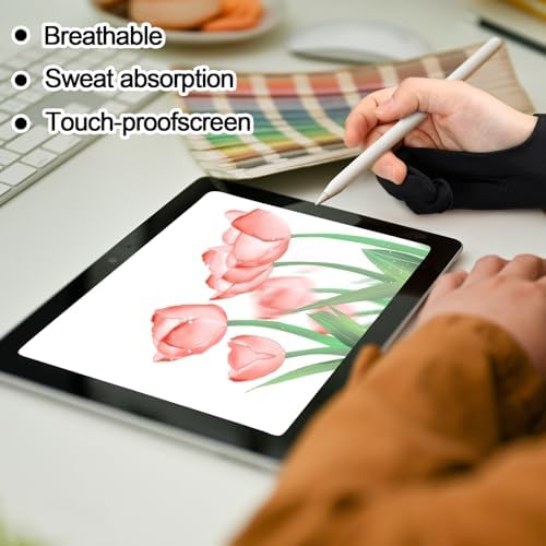 Silipull 12 Pcs Drawing Glove Artist Glove for Drawing Tablet Two Fingers for Left Right Hand Digital Art Stylus for Paper Sketching,Monitor Painting