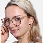 Firmoo Blue Light Blocking for Women, Reading Glasses with Magnification, Anti Eyestrain Anti Glare, Fashion Gemstone Pendantm Round Metal Computer Blue Light Glasses