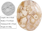 Sportmusies Irregular Shaped Natural Cherry Blossom Agate Pocket Worry Palm Stone, Polished Reiki Healing Crystal for Meditation Decoration