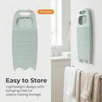 Non-Slip Laundry Washing Board, Household Washboard, Hand Wash Board, Manual Wash Clothes Laundry Pad Scrubbing Board for Household(15.7x8.07x1.06inches) (E-Light Blue)