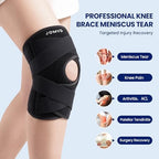 JOMVD Knee Brace for Knee Pain, Meniscus Tear, ACL, Adjustable Knee Support with Side Spring Stabilizers for Meniscus Tear, Arthritis, Patella Stability, Knee Pain Relief, Women and Men, Large