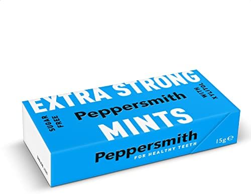 Peppersmith 100% Xylitol Mints, Eucalyptus and Fine English Peppermint, 15 g (Box of 12, Total 300 Mints)