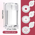 RAYNAG 6 Pieces Mini Empty Loose Powder Bottle Travel Cosmetic Glitter Powder Eye Shadow Shaker Bottle with Sifter and Lids (3 Style)
