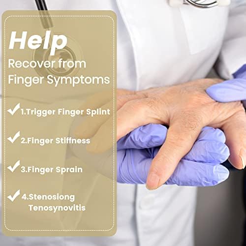 2Pcs Trigger Finger Splint, Finger splints for Thumb, Index, Middle, Ring and Pinky, Finger Support Brace for Tendonitis, Stiffness, Curved, Bent, Locked - Fit for Left Or Right Hand