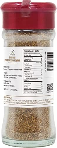 Soeos Sichuan Peppercorn Powder 1oz (28.3g), Non-GMO Verified, Szechuan Peppercorn, Ground Sichuan Green Peppercorns, Green Sichuan paper Powder, Mapo Tofu Essential Ingredient