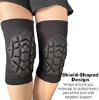 Knee Pads for Men & Women, Wrestling Kneepads for Volleyball, Basketball, Football - Elastic Compression Knee Sleeves for Soft Knee Support & Protection for Dancing, Biking, Fitness, Muay Thai, Black M