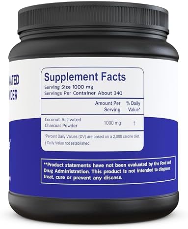 Zen Principle Coconut Activated Charcoal Powder. Whitens Teeth, Rejuvenates Skin and Hair, Supports Better Digestion. USA-Owned Producers, Free Scoop, 12 Oz
