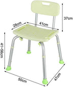 Bath Bench Adjustable Height, Lightweight Compact and Small Shower Chair Seat Stable Bathroom Stool with Backrest Non-Slip, Bathtub Stool for Seniors Disabled