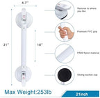 21inch Upgrade Suction Shower Grab Bar, Portable Shower Handle Bar Suction Grip Bar Bathtub Handle with Strong Hold Suction Cup Fitting and Rapid Release for Bathroom(Max Capacity :300lb