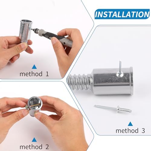 Universal Threaded Tip Replacement,Ultra Threaded Tip Repair Kit Metal Threaded Handle Tips for 0.8"/1" Wood or Metal Poles Handle Extension Pole Adapter for Mop,Broom,Household Cleaning Tools - 4 Set