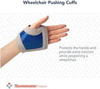 Sammons Preston Wheelchair Pushing Cuffs, with Non-Slip Material, Fingerless Suede Gloves, Adjustable Lightweight Push Gloves for Men & Women, Wheelchair Gloves, One Size, Pair