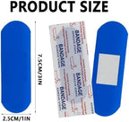 120 Pack PE Blue Adhesive Bandages for Food Service and Catering, Metal Detectable, Waterproof Woven PE Strips 1" X 3"