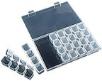 yueton 28-Grid with Cover Clear Plastic Candy Jewelry Organizer Box Storage Container Pill Case