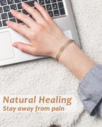 Copper Magnetic Bracelet for Women - Detox Jewelry with 3500 Gauss Magnet, Adjustable Cuff Bangle (Type-V)