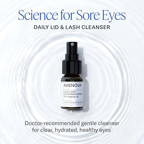 Avenova Eyelid and Eyelash Cleanser Spray - 20ml Bottle - Gentle Everyday Pure Hypochlorous Acid Spray for Eye Irritation