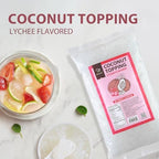 Soeos Lychee Flavored Coconut Jelly Strips, 2.2 lbs (1 Kg), Lychee Jelly for Boba Tea, Sweet and Chewy Tropical Snack, Perfect Topping for Ice Cream, Desserts