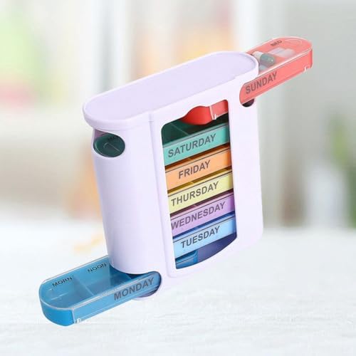 iplusmile Weekly Plastic Pill Organizer 28-Compartment Portable Drawer Medicine Case Container for Travel and Daily Medication Management