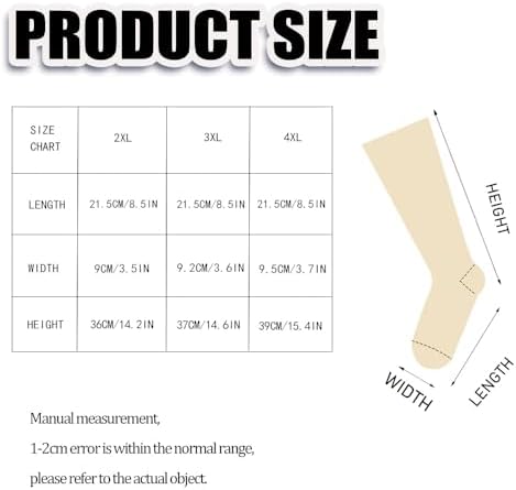 3 Pairs 15-20 Mmhg Compression Plus Size Socks For Women & Men, Gradient Stripe Knee-High Nylon Socks for Work & Sports