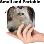 Period Bag,Sanitary Napkin Storage Bag,Angry Cat Looking at You,Tampon Bag for Purse