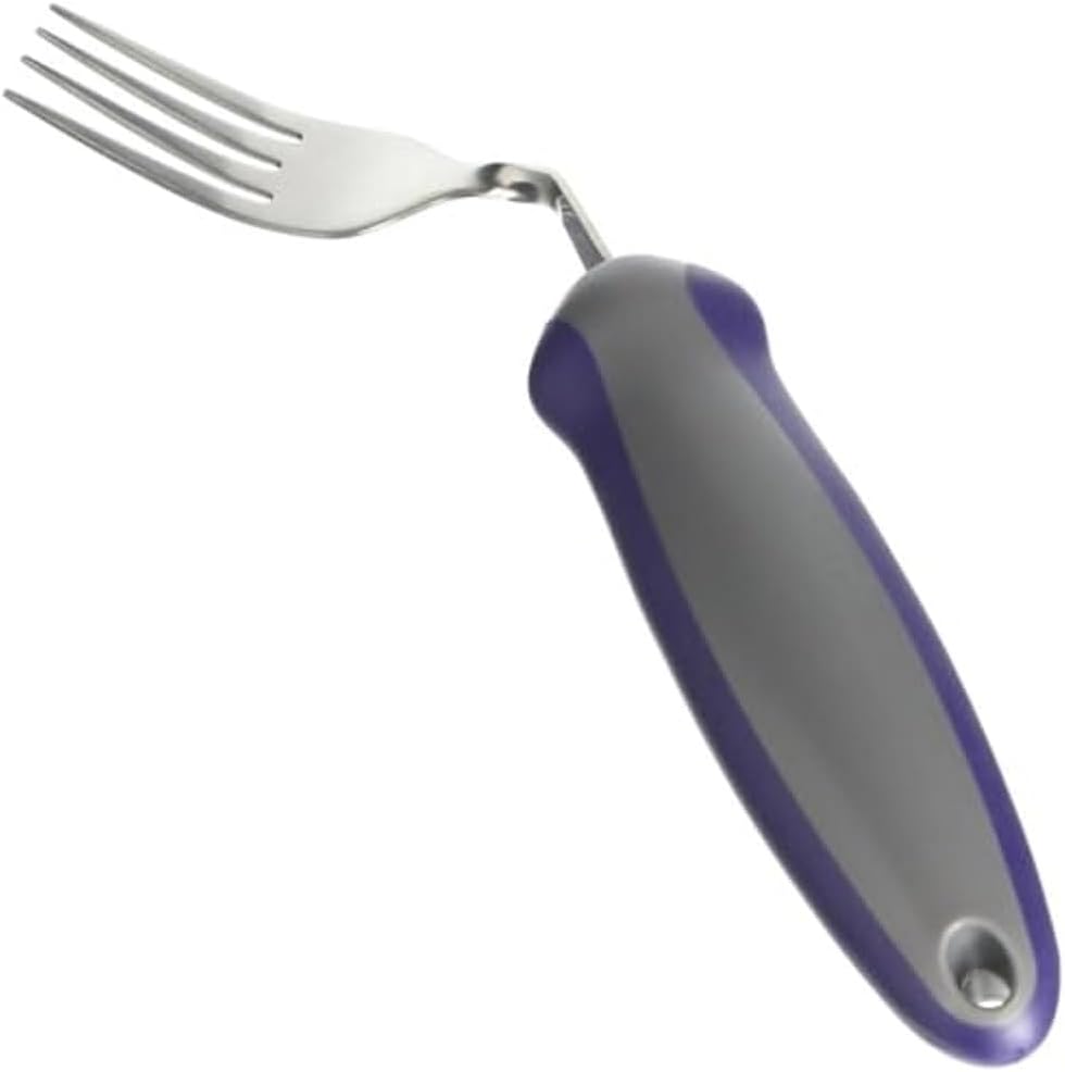 Homecraft Newstead Cutlery, Angled Fork, Right Handed Adaptive Dining Aid, Utensil for Elderly, Disabled, Handicapped, Parkinson's Disease, and Arthritis Users, Non Slip Easy Grip