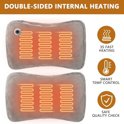 Hand Warmers Rechargeable, Electric Heated Gloves with Rechargeable Batteries 3 Levels 7.6V Fast Heating Handwarmer Pouch for Women Men Kids Winter Hiking Camping Hunting Skiing Outdoor Sports Working