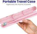 7AM2M Sonic Electric Toothbrush for Adults & Kids, with Travel Case&2 Brush Heads, Battery Powered Sonic Toothbrush, Compact Design for Daily/Travel Use-Pink