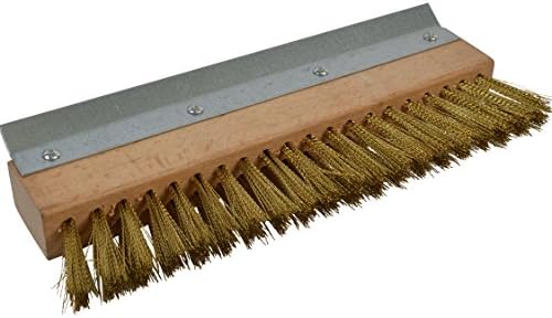 Janico 4004 Bristles Pizza Oven Stone Brush, Includes Rust Proof Steel Scraper, Stiff Brass Wire, Brown
