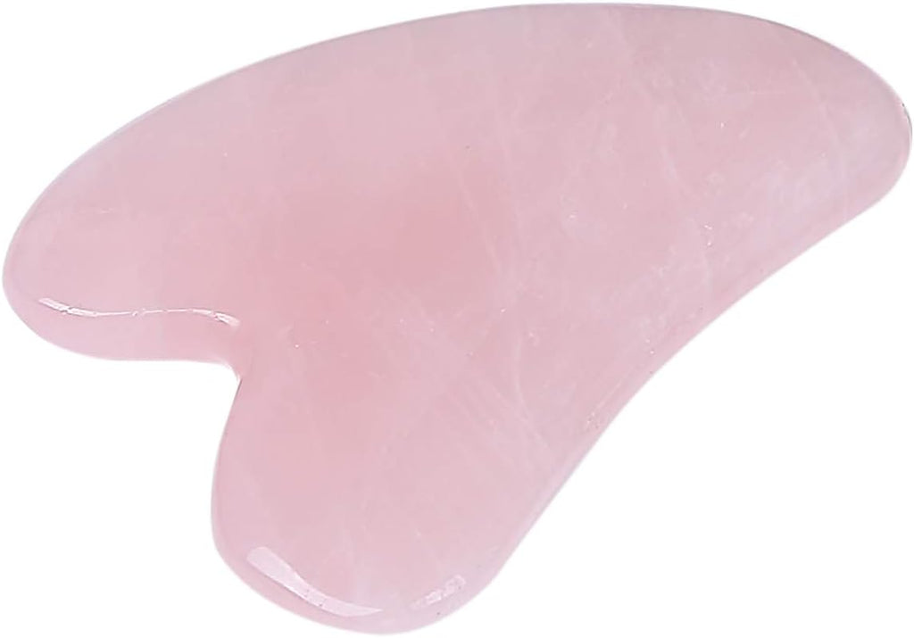 Gua Sha Crystal Jade Stone Board for Skincare, Scraping Face Back Massage Relax Therapy Trigger Point Treatment (Rose Quartz)